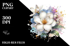 Gardenia Watercolor Splash PNG Product Image 2