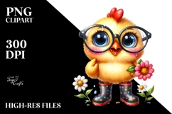 Expressive Chicken Rain Boots | Sublimation Clipart Product Image 2