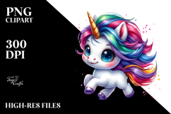 Colorful Unicorn with Cool Haircut PNG Product Image 2