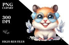 Funny Hamster Dove es | Sublimation Clipart Product Image 2