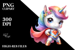 Baby Unicorn Watercolor Hero Pose Product Image 2