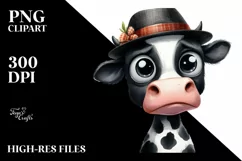Skinny Cow Watercolor | Sublimation Clipart Product Image 1