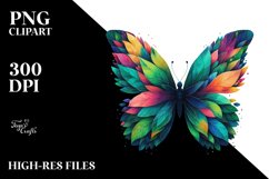 Abstract Vibrant Butterfly PNG Product Image 3