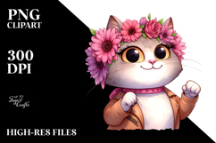 Cat with Flower Crown PNG Product Image 2