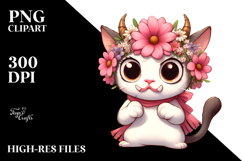 Silly Cat with Flower Crown PNG Product Image 2