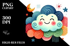 Simple Smiling Cloud PNG Product Image 2