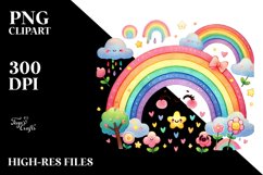 Cute Rainbow Watercolor PNG Product Image 2