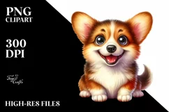Funny Pembroke Welsh Corgi Sitting | Clipart Product Image 3