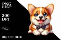 Funny Pembroke Welsh Corgi Sitting | Clipart Product Image 1