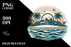 Tropical Beach Island, Vector Style Product Image 2