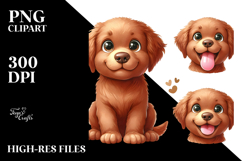 Happy Cartoon Chesapeake Bay Retriever Baby PNG Product Image 2