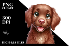 Happy Cartoon Chesapeake Bay Retriever Baby PNG Product Image 2