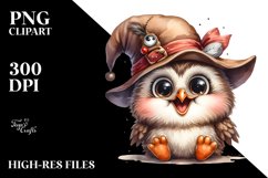 Funny Owl with Hat and Goofy Smile | Sublimation | Clipart Product Image 3