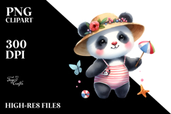 Baby Panda in Beachwear PNG Product Image 2