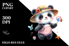 Baby Panda in Beachwear PNG Product Image 2
