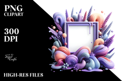 Abstract Vibrant Gladiolus Frame PNG Product Image 2