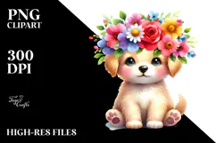 Cute Flower Crown Puppy, 20 oz Tumbler Product Image 2