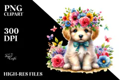 Cute Flower Crown Puppy, 20 oz Tumbler Product Image 2