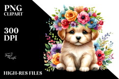 Cute Puppy with Flower Crown, 20 oz Tumbler Product Image 2