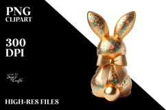 Creative Vintage Bunny Sitting PNG Product Image 2
