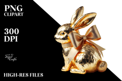 Creative Vintage Bunny Sitting PNG Product Image 2