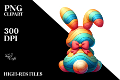 Creative Bunny with Vintage Bow PNG Product Image 2