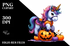 Halloween Unicorn Pumpkin | Sublimation | Clipart Product Image 3