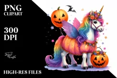 Halloween Unicorn Pumpkin | Sublimation | Clipart Product Image 1