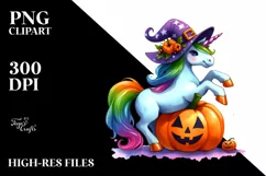 Halloween Unicorn Pumpkin | Sublimation | Clipart Product Image 3