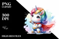 Colorful Unicorn as Hero PNG Product Image 1