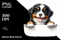 Small Bernese Mountain Dog Watercolor Clipart Product Image 3