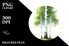 Birch Watercolor Low Detail Clipart Product Image 1
