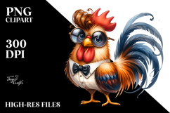 Standing Rooster Sunglasses | Sublimation Clipart Product Image 2