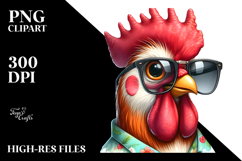 Standing Rooster Sunglasses | Sublimation Clipart Product Image 2