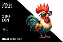 Standing Rooster Sunglasses | Sublimation Clipart Product Image 2