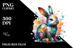 Colorful Bunny in , PNG Product Image 2