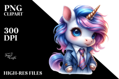 Baby Unicorn Dancing with Floral Wreath PNG Product Image 2