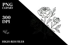 Lineart Roses Heart, Transparent PNG Product Image 2