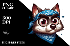 Silly Wolf with Bandana PNG Product Image 2