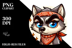 Goofy Cartoon Wolf Sparkling PNG Product Image 2
