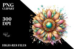 Glossy Wooden Sunflower PNG Product Image 3