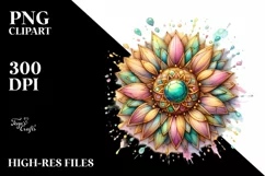 Glossy Wooden Sunflower PNG Product Image 3