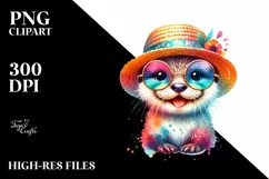 Cute Baby Otter Sun es | Sublimation Clipart Product Image 3