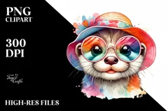 Cute Baby Otter Sun es | Sublimation Clipart Product Image 3
