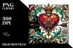 Vintage Stained Heart with Arrow, Transparent PNG Product Image 2