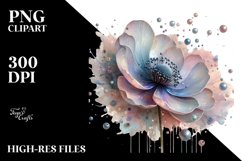 Shiny Anemone Watercolor Splash PNG Product Image 1