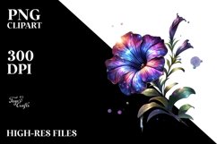Shiny Petunia Made of Glass Material | Sublimation | Clipart Product Image 3