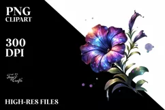Shiny Petunia Made of Glass Material | Sublimation | Clipart Product Image 3