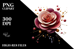 Rose with Golden Insertions PNG Product Image 2