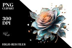 Rose with Golden Insertions PNG Product Image 2